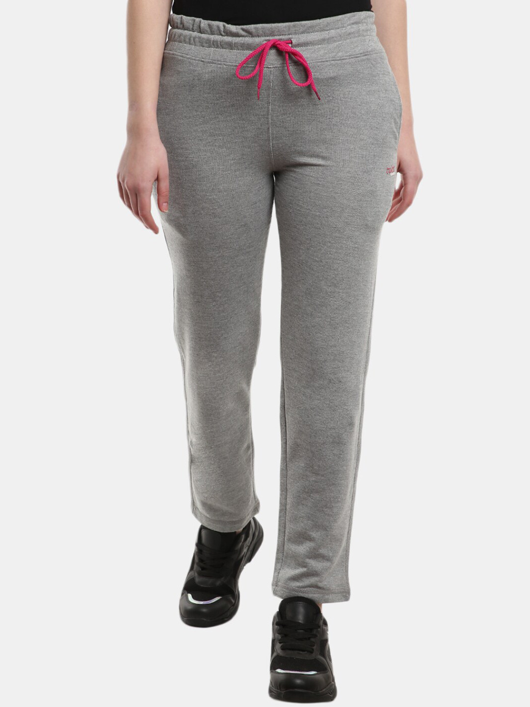 

V-Mart Women Grey Melange Solid Cotton Track Pants
