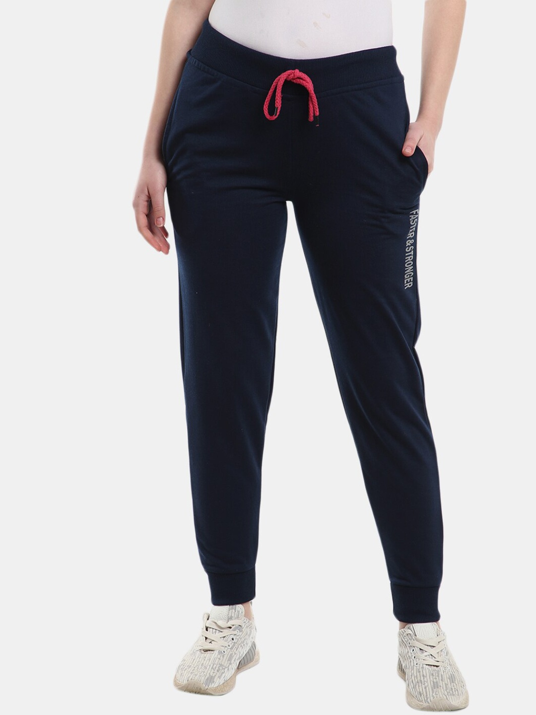

V-Mart Women Navy Blue Solid Cotton Joggers