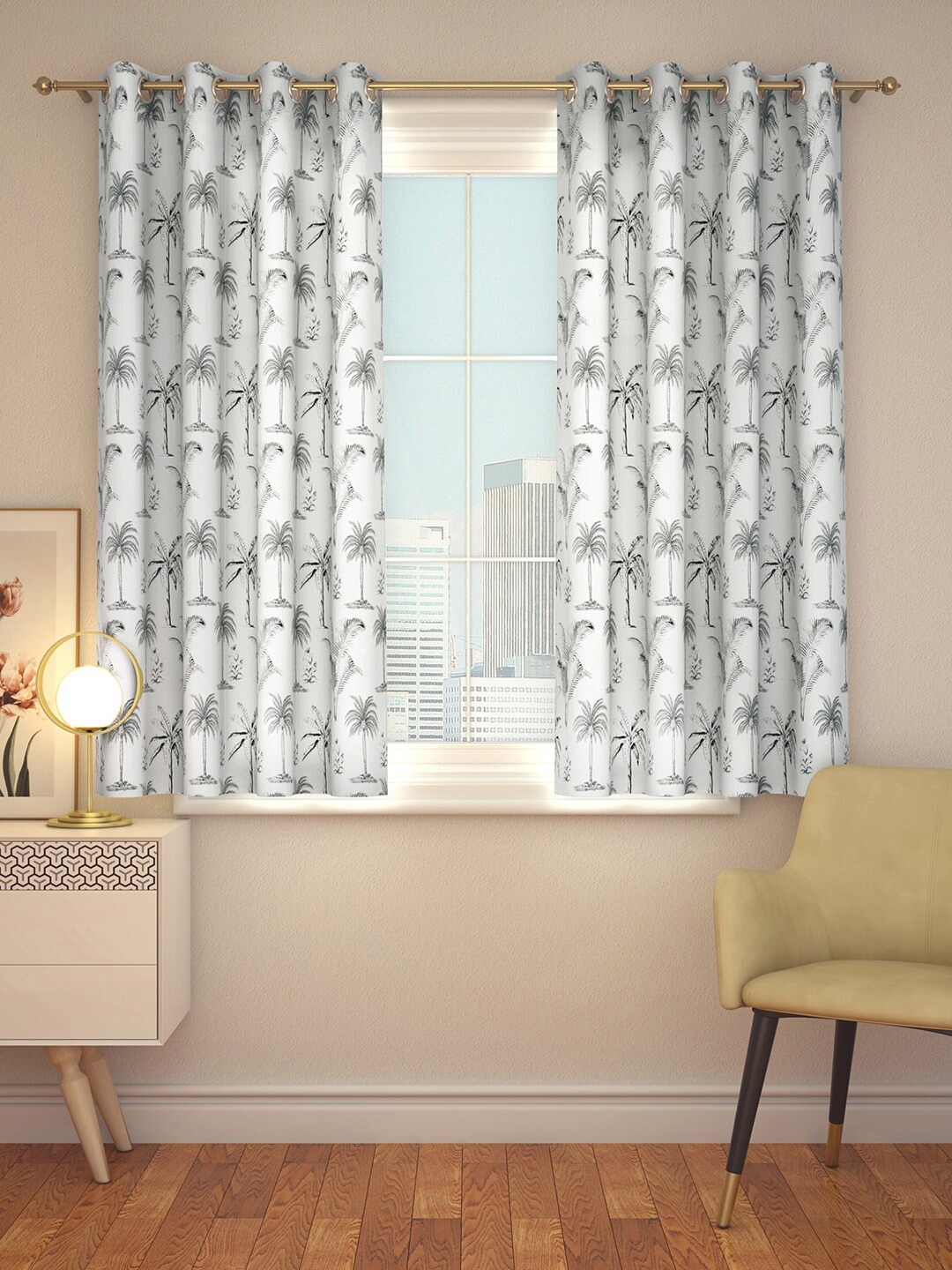

India Circus by Krsnaa Mehta White Ethnic Motifs Window Curtain