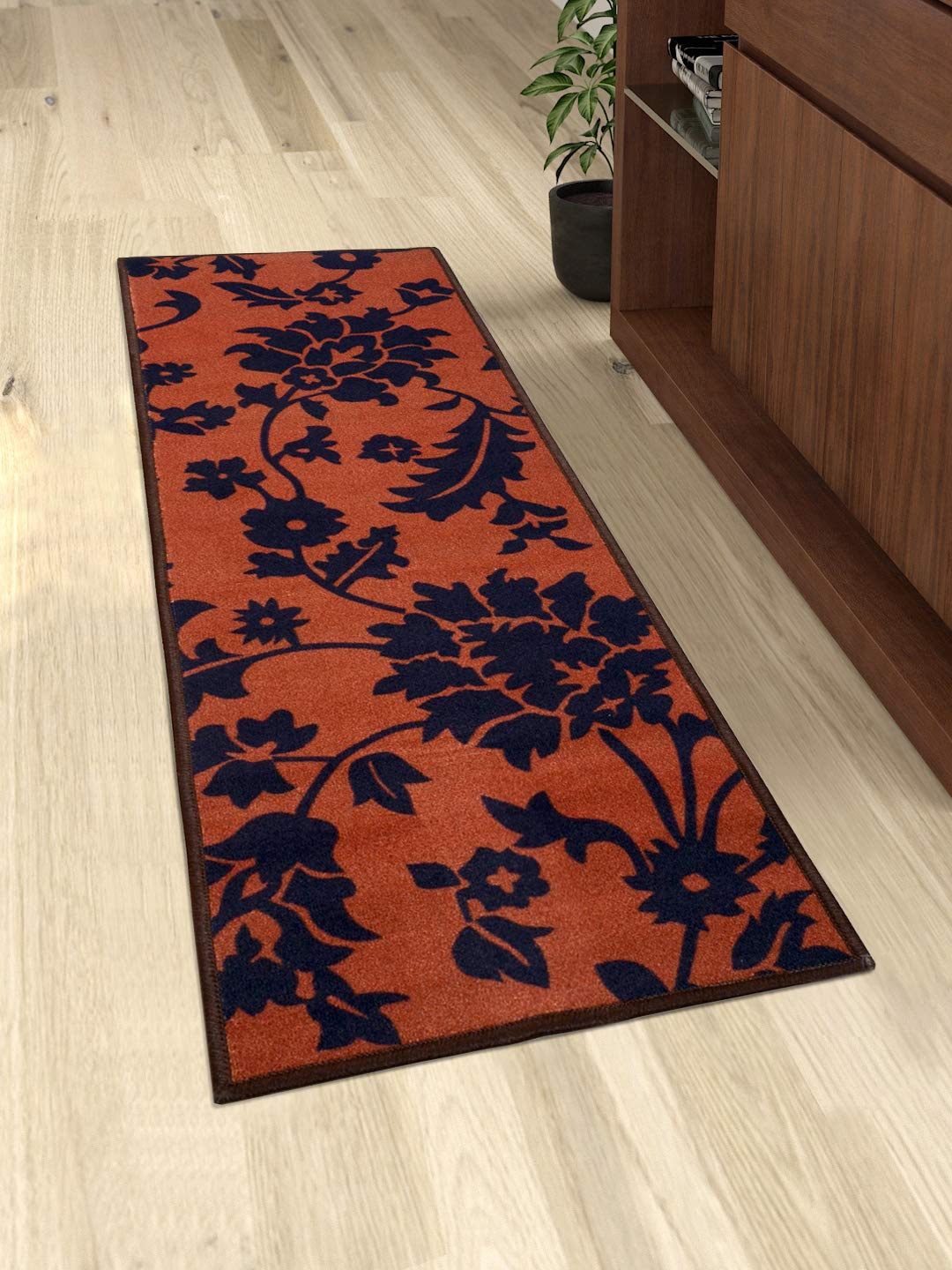 

Saral Home Brown Floral Printed Floor Runners