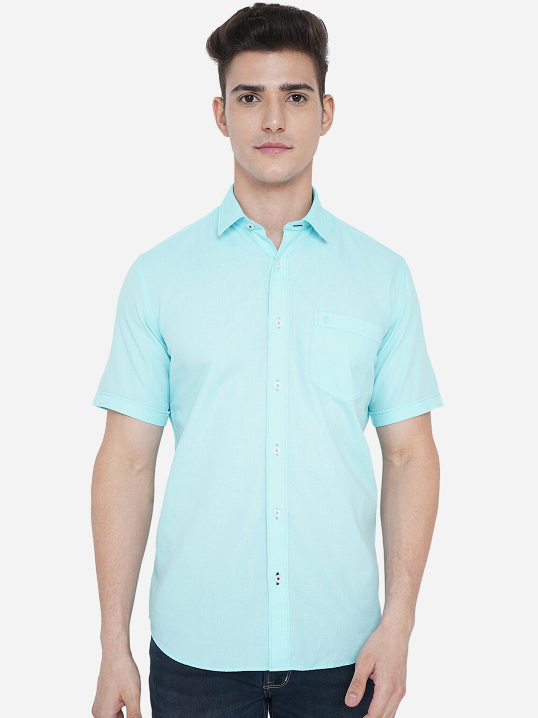 

Greenfibre Men Blue Slim Fit Casual Shirt