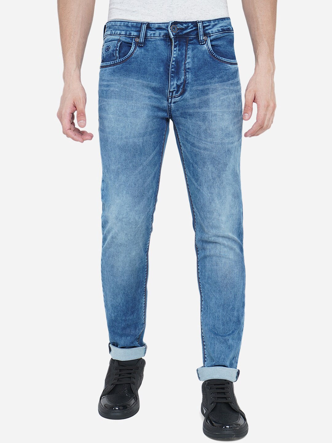 

JADE BLUE Men Blue Straight Fit Light Fade Regular Fit Solid Washed Jeans