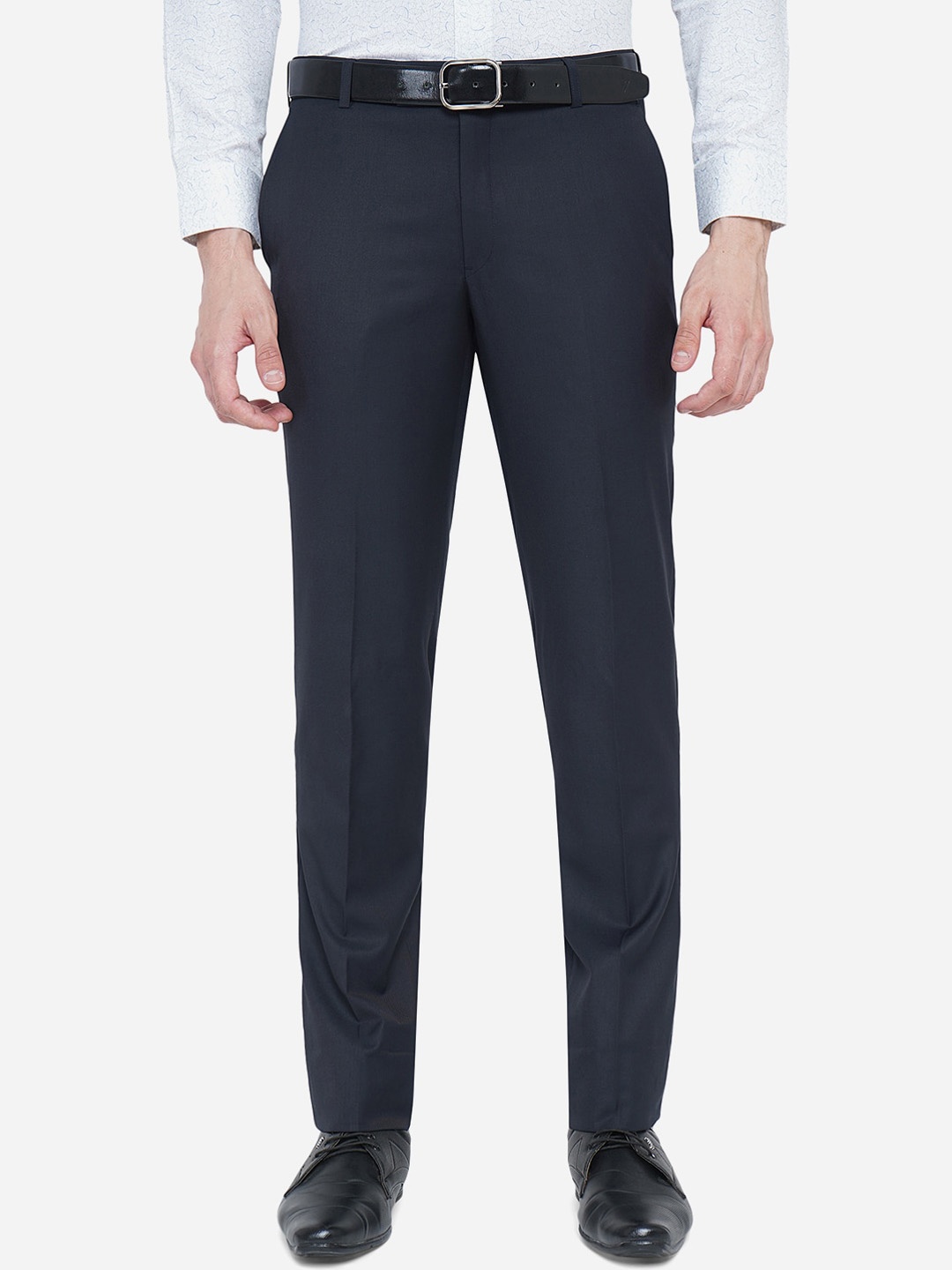 

METAL Men Navy Blue Slim Fit formal Trousers