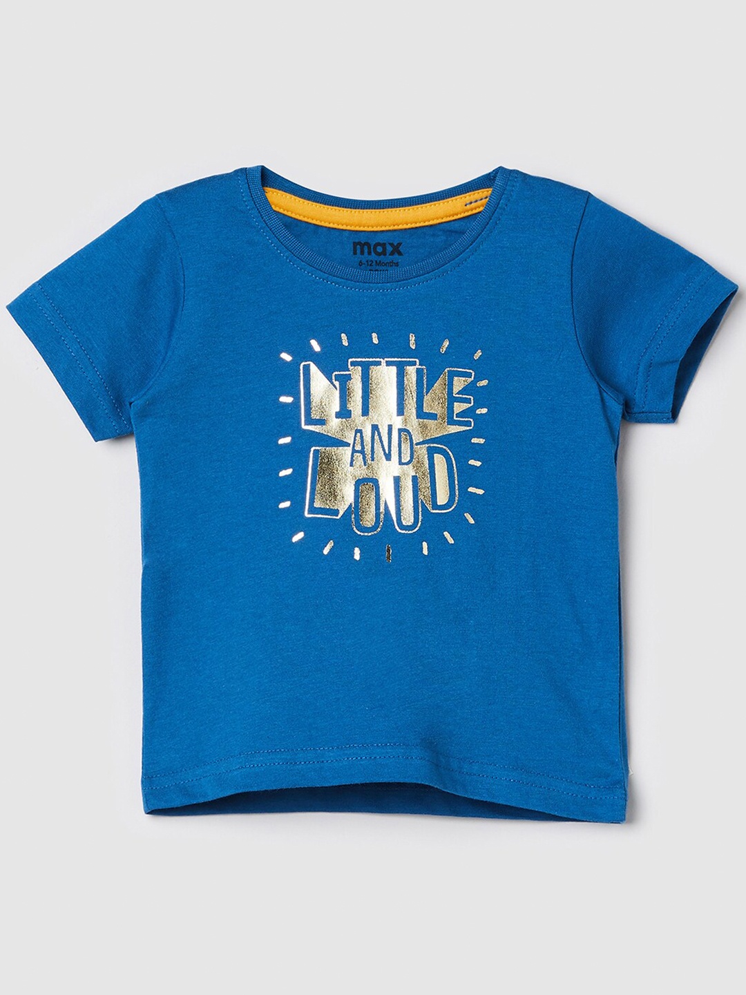 

max Boys Blue Typography Printed Pure Cotton T-shirt
