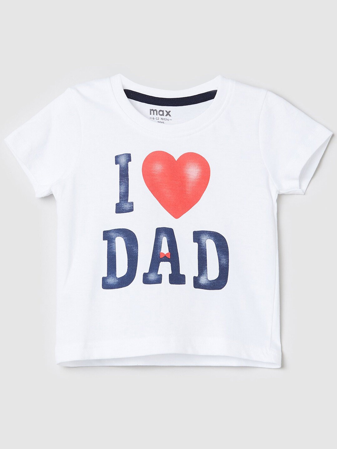 

max Boys White Typography Printed T-shirt