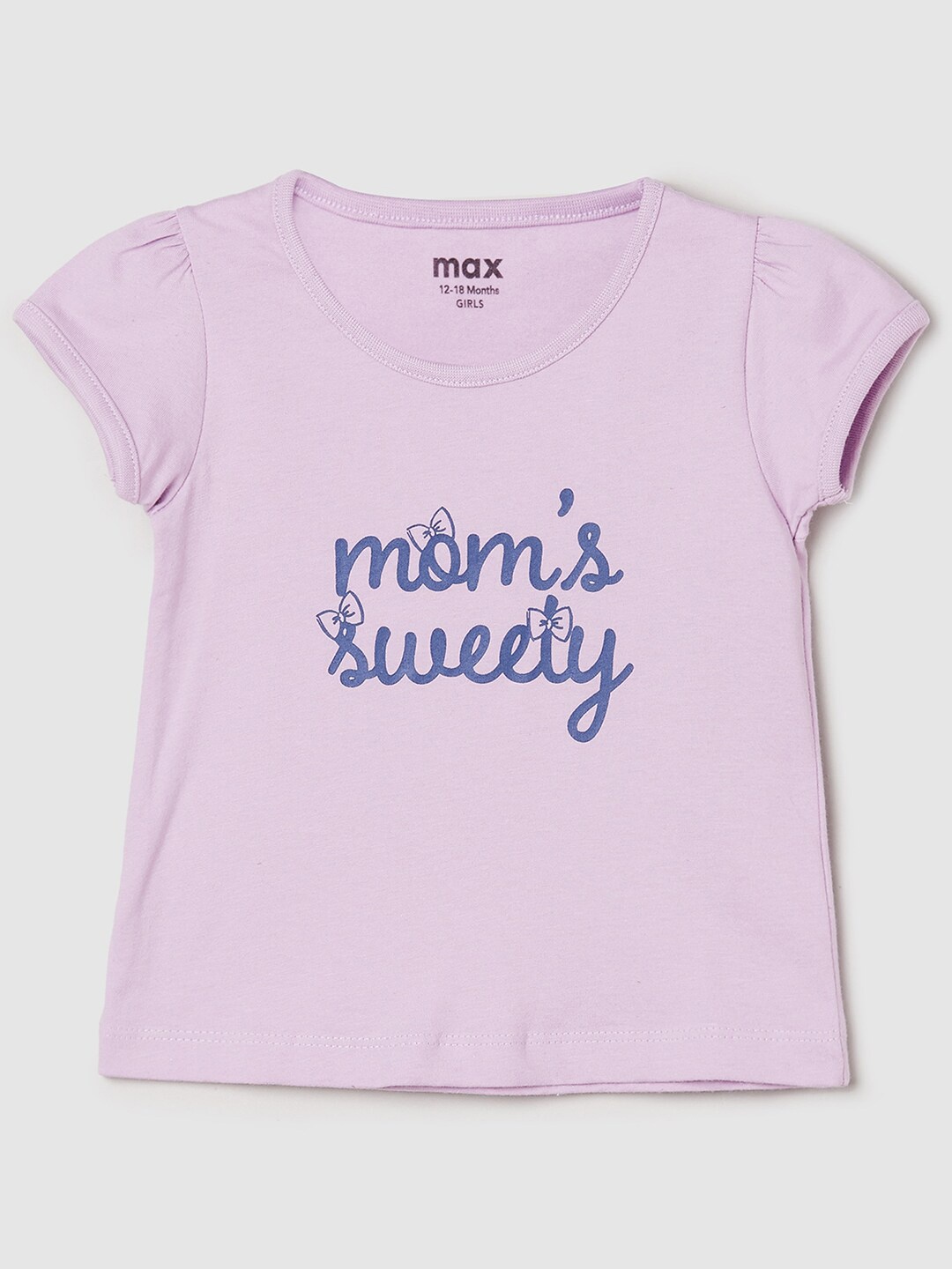 

max Girls Lavender Typography T-shirt