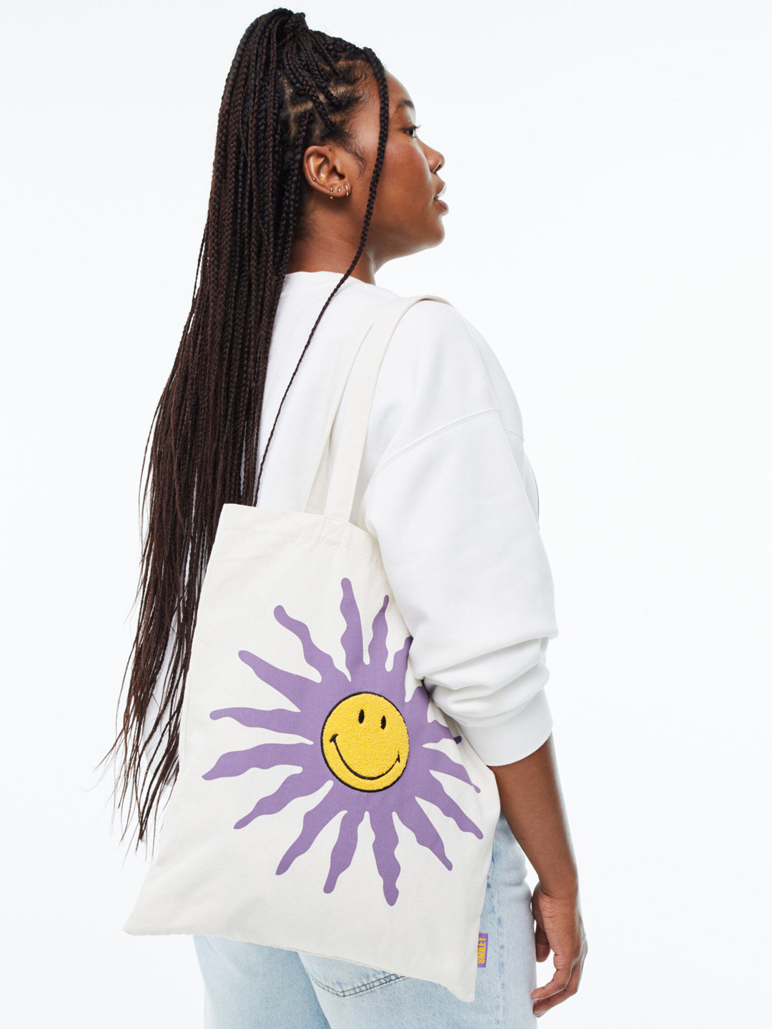 

H&M Women White Motif-Front Shopper
