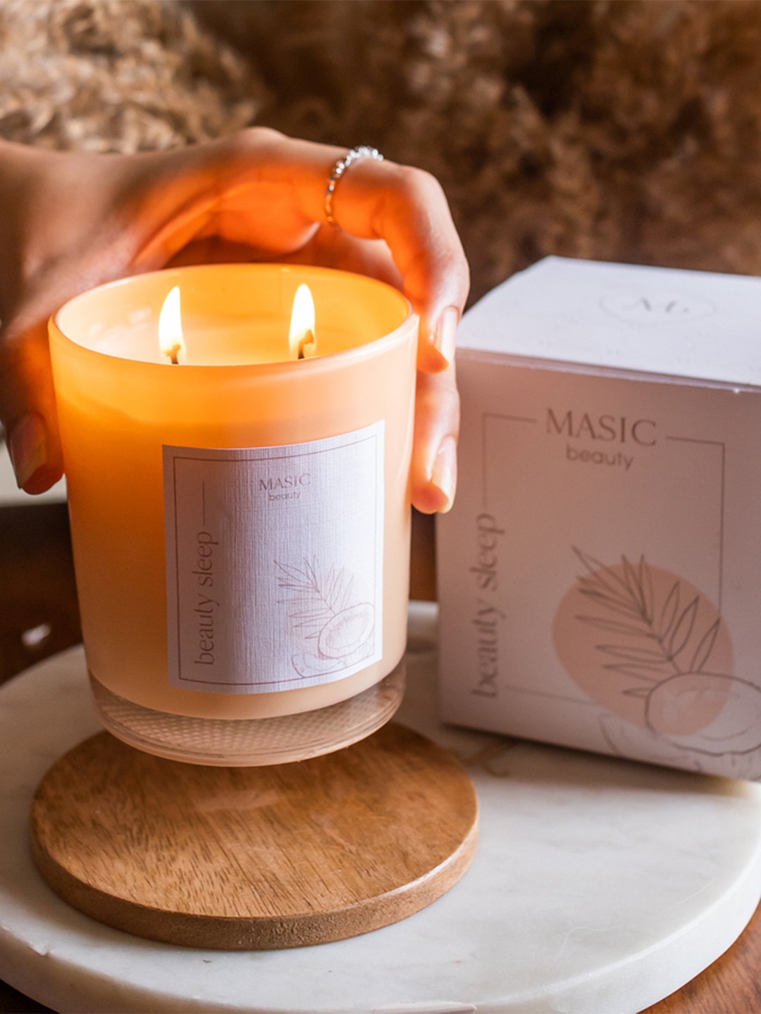 

MASIC beauty Cruelty-Free Keep Dreaming with Beauty Sleep 2-Wick Jar Candle - 200 g, Peach