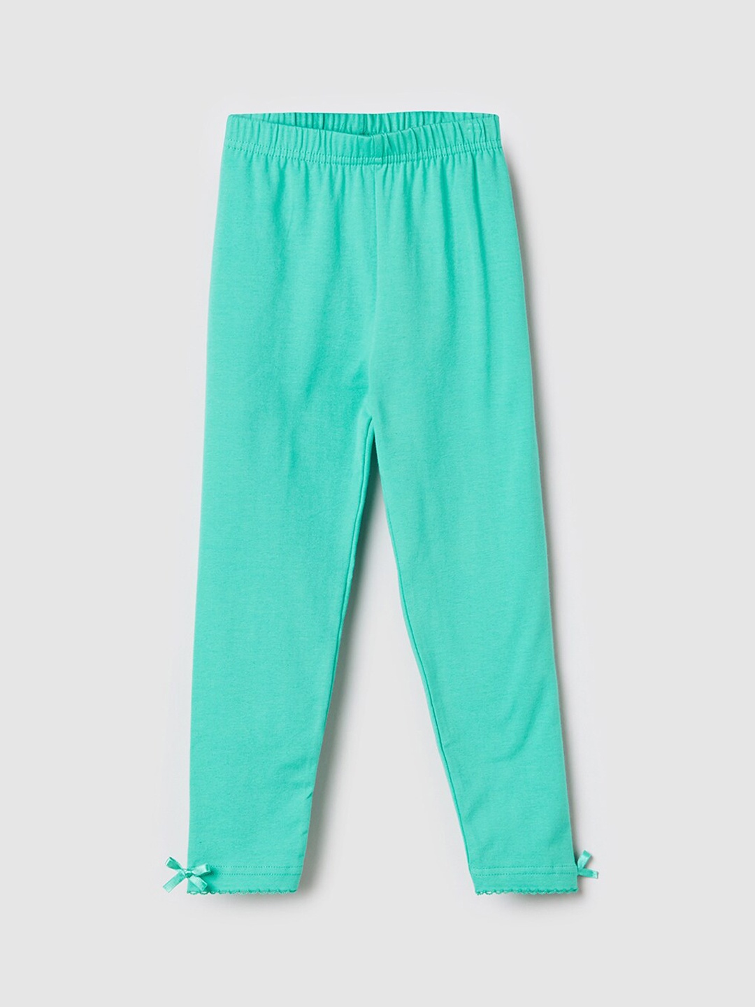 

max Girls Green Solid Leggings