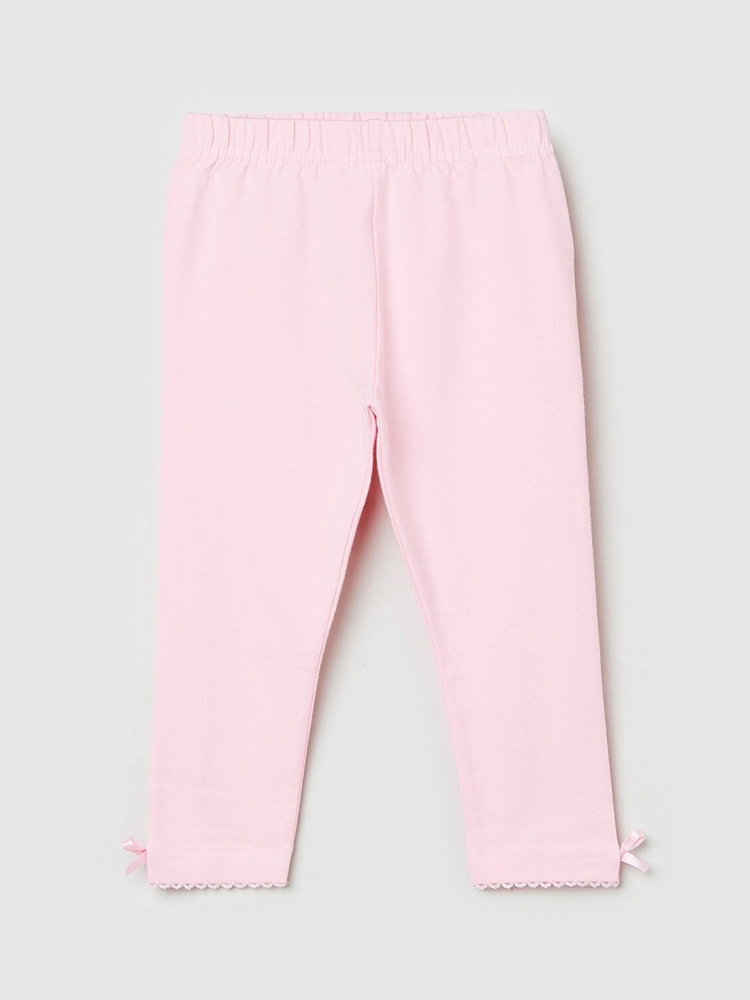 

max Girls Pink Solid Ankle-Length Leggings