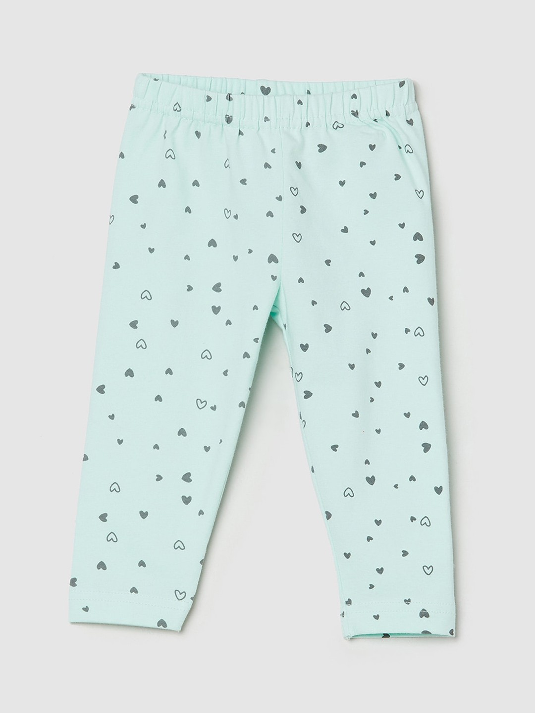 

Max Infant Girls Blue Heart Printed Ankle-Length Leggings