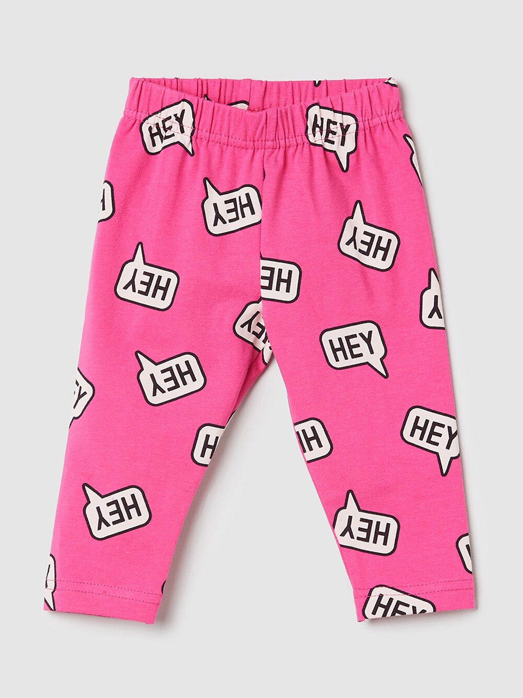 

max Girls Fuchsia Pink Printed Ankle-Length Leggings