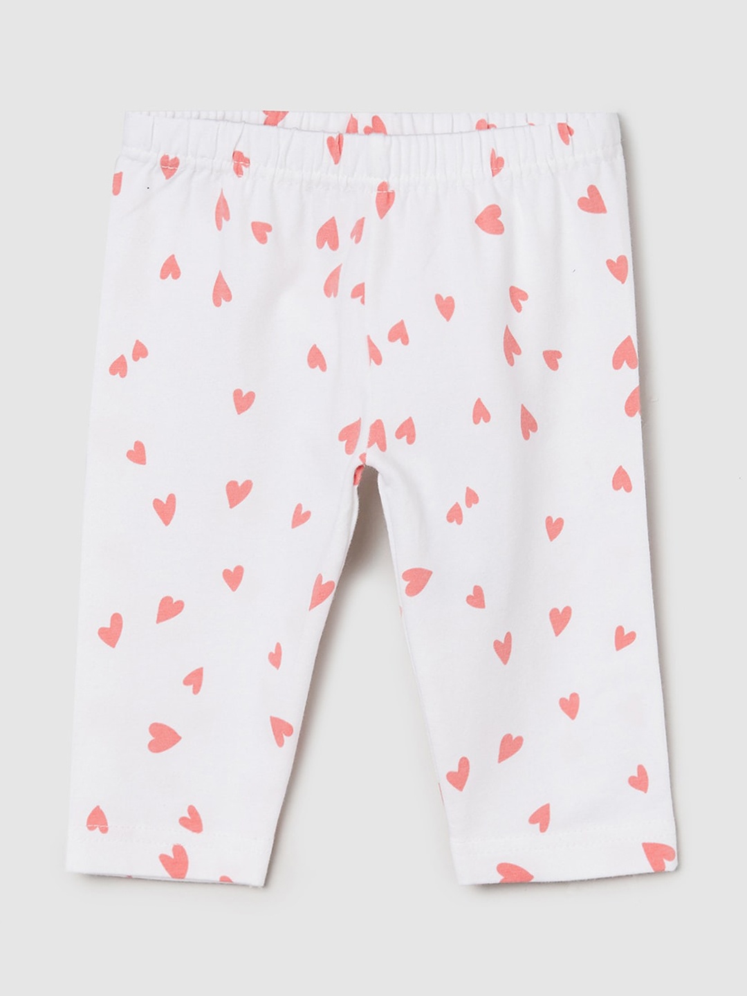 

max Girls White Printed Leggings