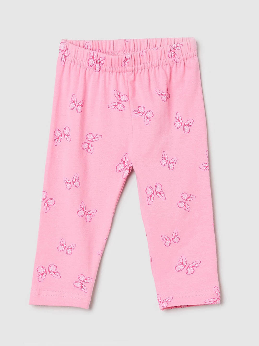 

max Girls Pink Printed Ankle-Length Leggings