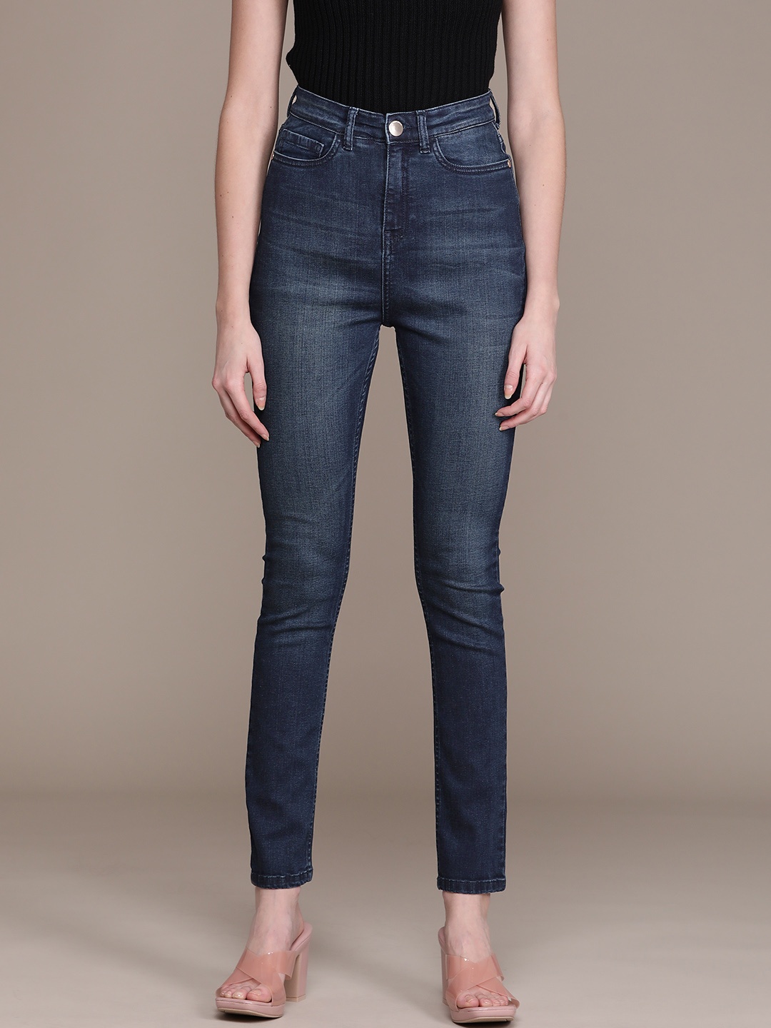 

Label Ritu Kumar Women Navy Blue Jean Stretchable Jeans