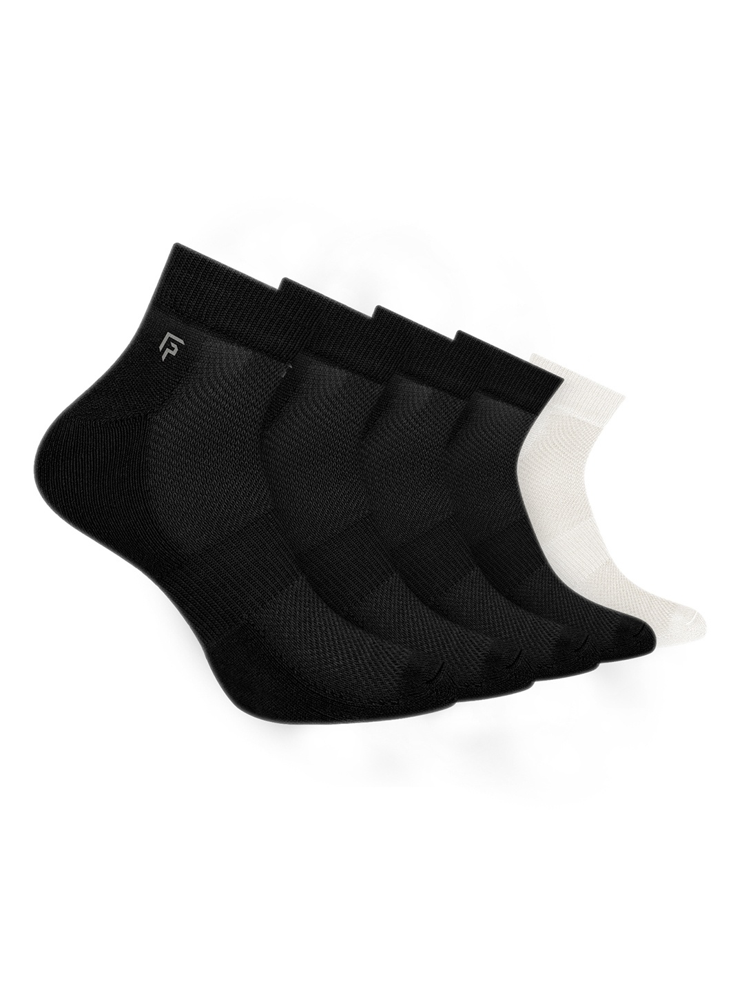 

FOOTPRINT 5 Pairs Unisex Anti Odour Organic Cotton Ankle-Length Terry Sports Bamboo Socks, Black