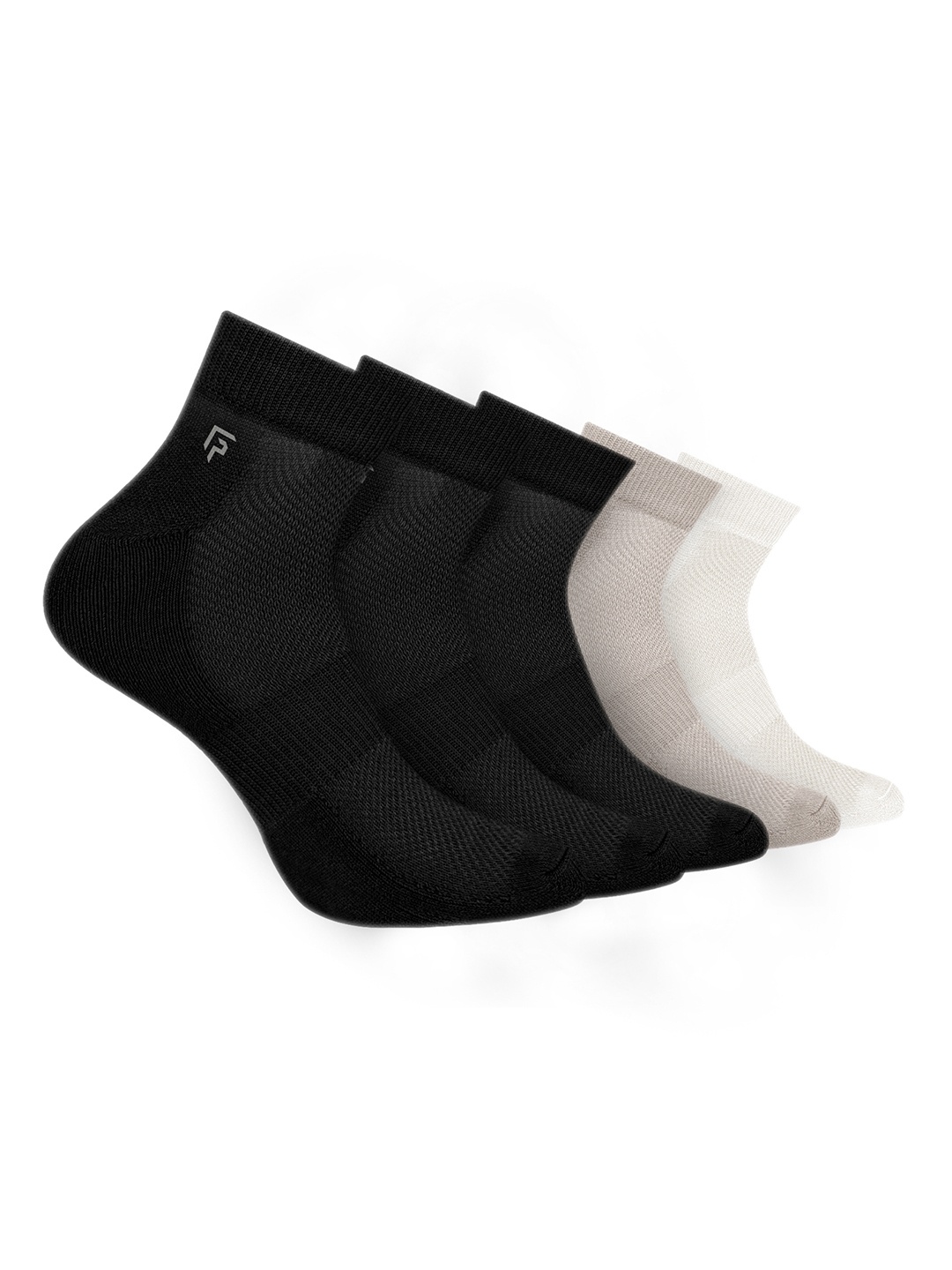 

FOOTPRINT 5 Pairs Unisex Anti Odour Organic Cotton Ankle-Length Terry Sports Bamboo Socks, White