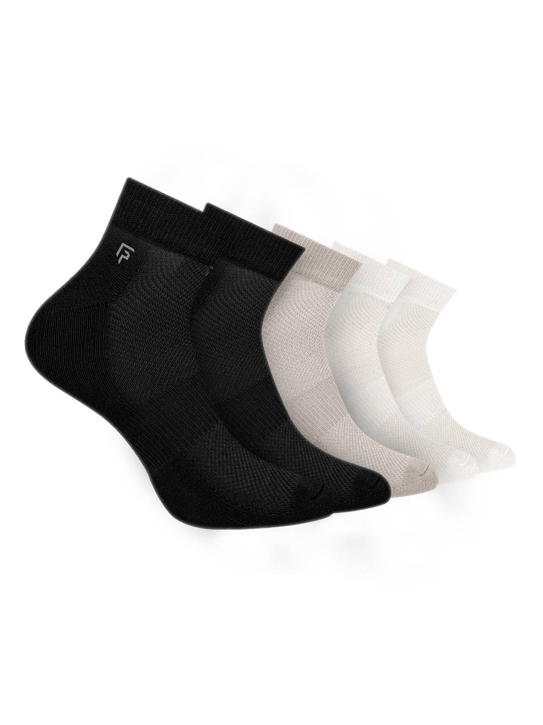 

FOOTPRINT 5 Pairs Unisex Anti Odour Organic Cotton Ankle-Length Terry Sports Bamboo Socks, Black