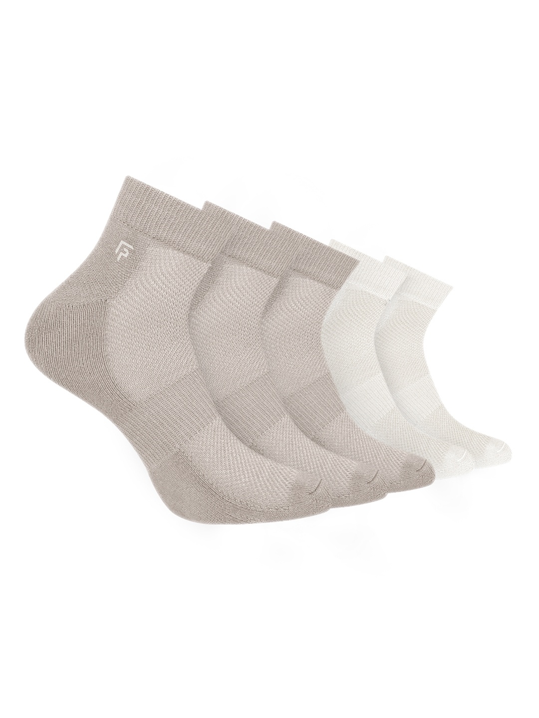 

FOOTPRINT 5 Pairs Unisex Anti Odour Organic Cotton Ankle-Length Terry Sports Bamboo Socks, White