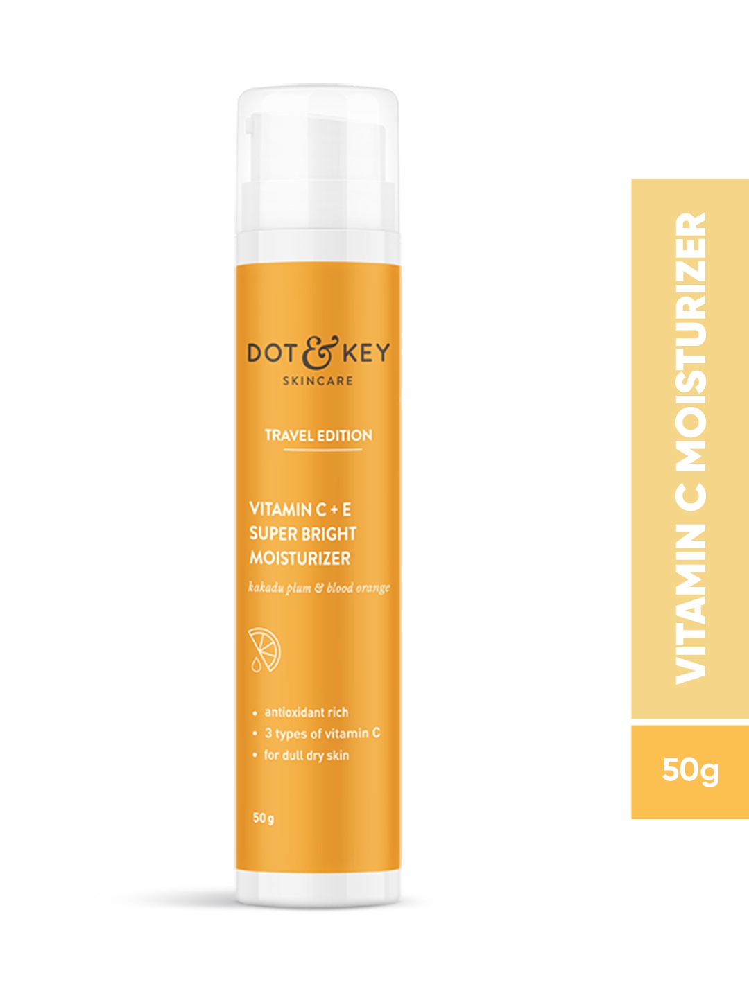 

DOT & KEY Travel Edition Vitamin C + E Super Bright Moisturizer with Kakadu Plum - 50 g, Orange