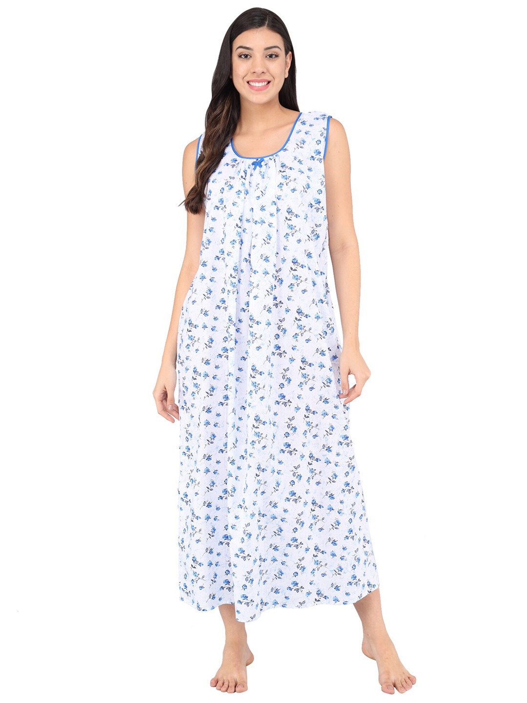 

Shararat Blue Printed Maxi Nightdress