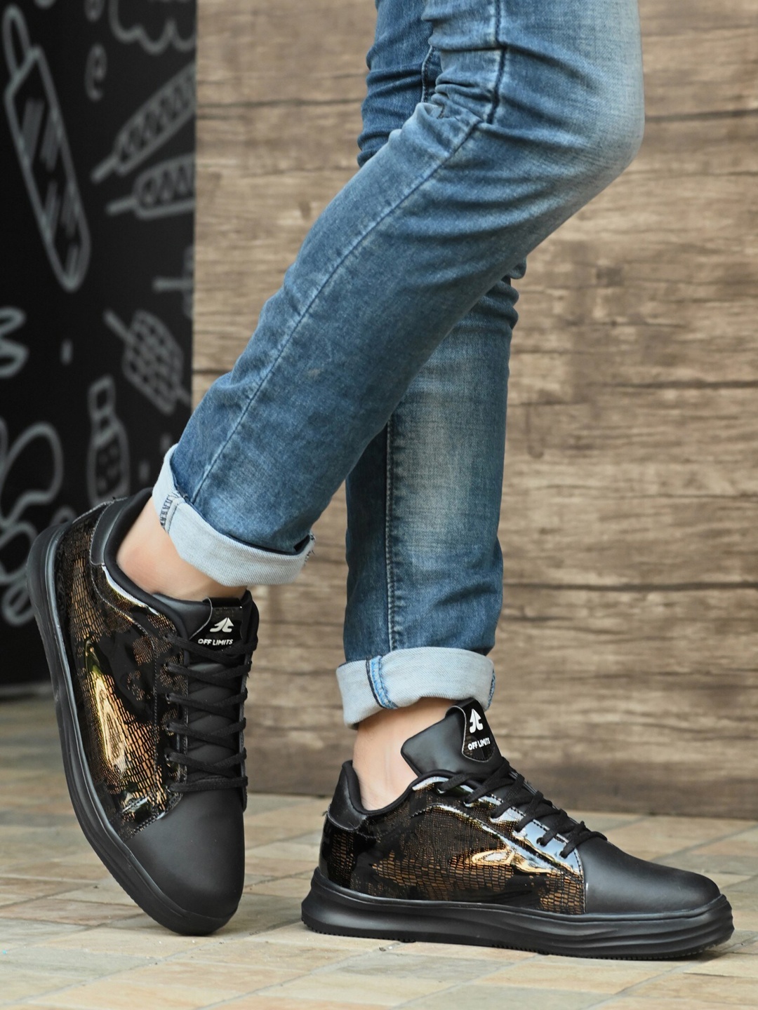 

OFF LIMITS Men Black Printed Sneakers