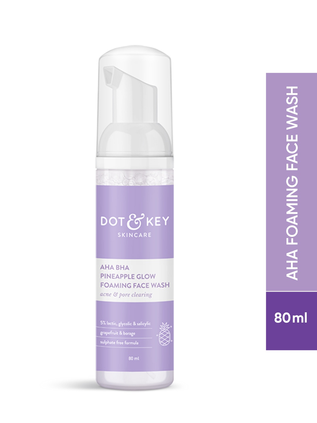 

DOT & KEY AHA BHA Pineapple Glow Foaming Face Wash for Acne & Pores Clearing - 80ml, White