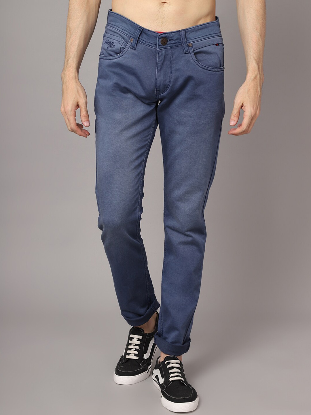 

Cantabil Men Blue Light Fade Jeans