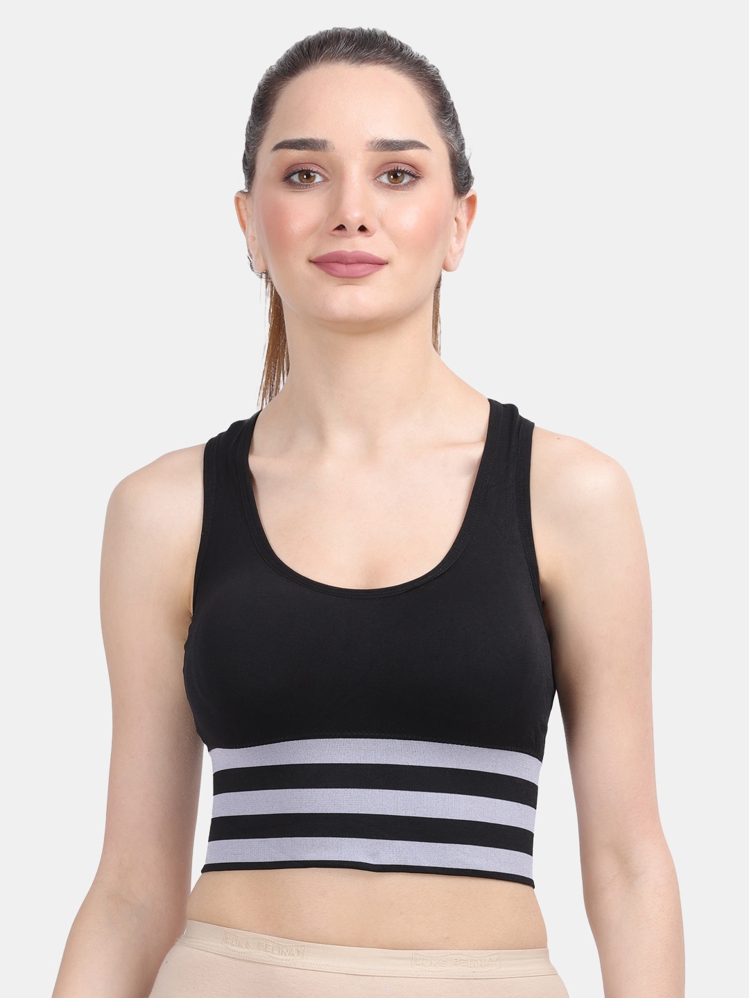 

Amour Secret Women Black & Grey Lightly Padded Sports Bra