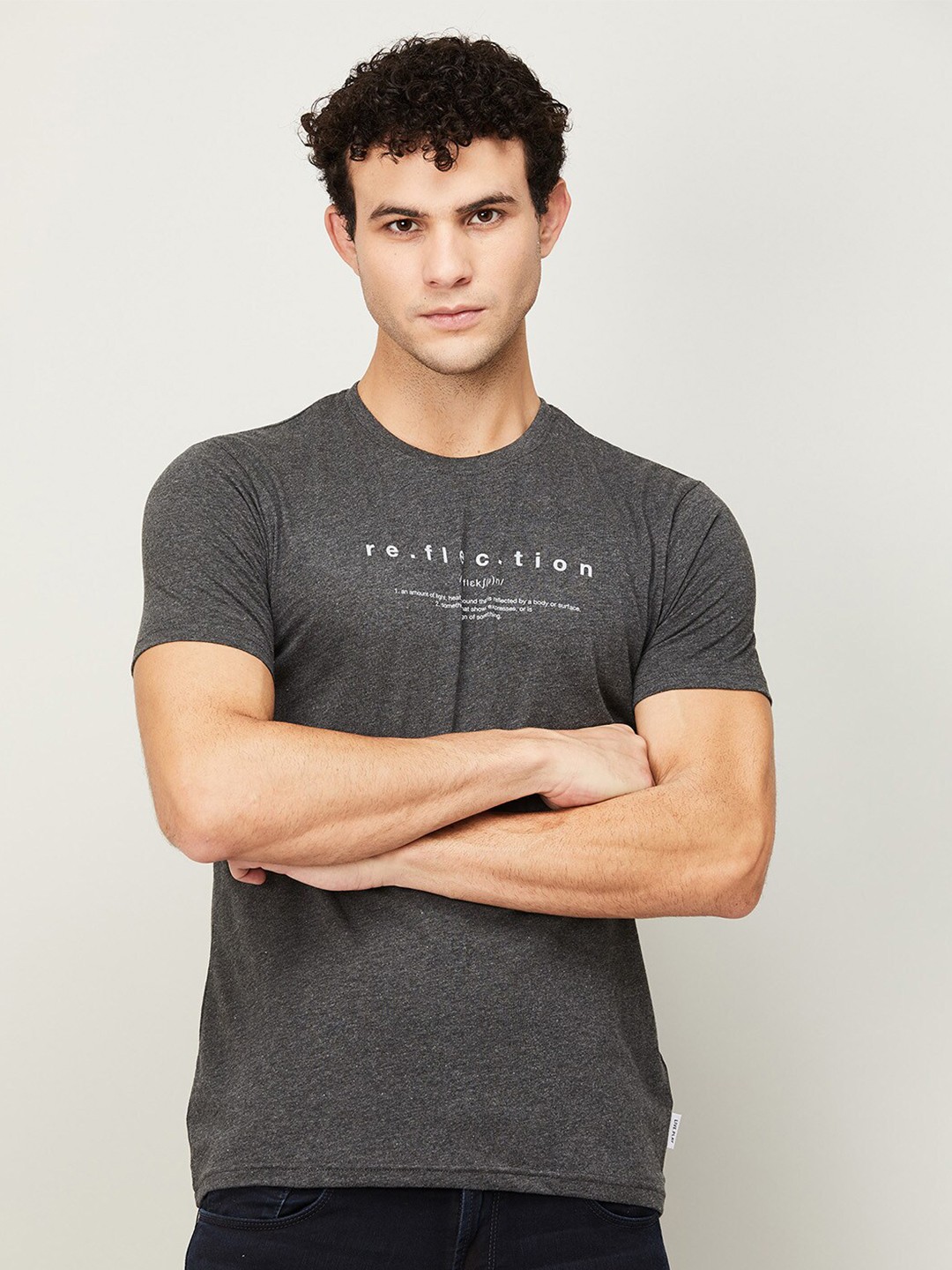 

Fame Forever by Lifestyle Men Grey Typography T-shirt