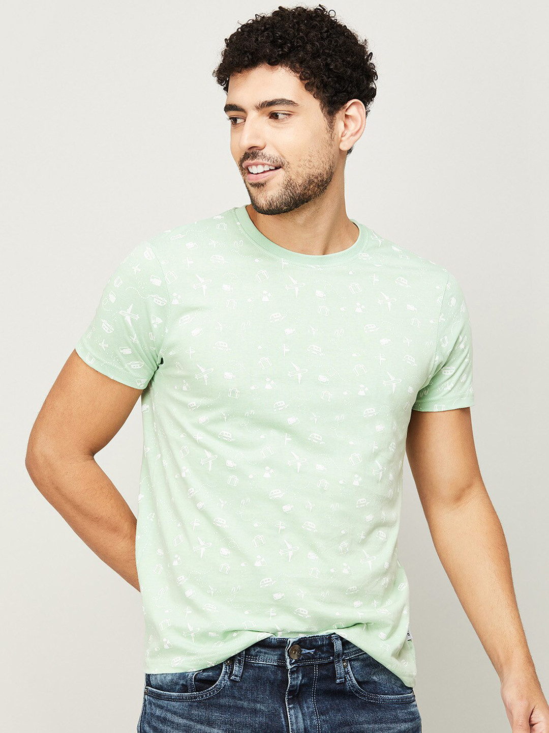 

Fame Forever by Lifestyle Men Green Printed T-shirt