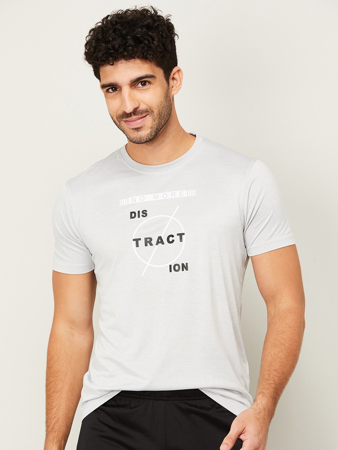 

Fame Forever by Lifestyle Men White Typography Printed Applique T-shirt
