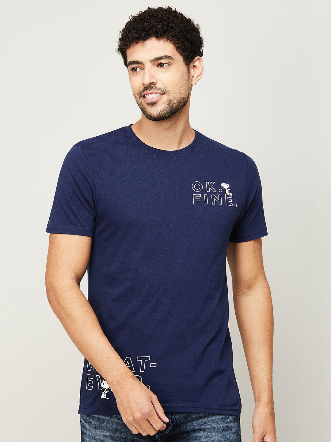

Fame Forever by Lifestyle Men Navy Blue Typography T-shirt