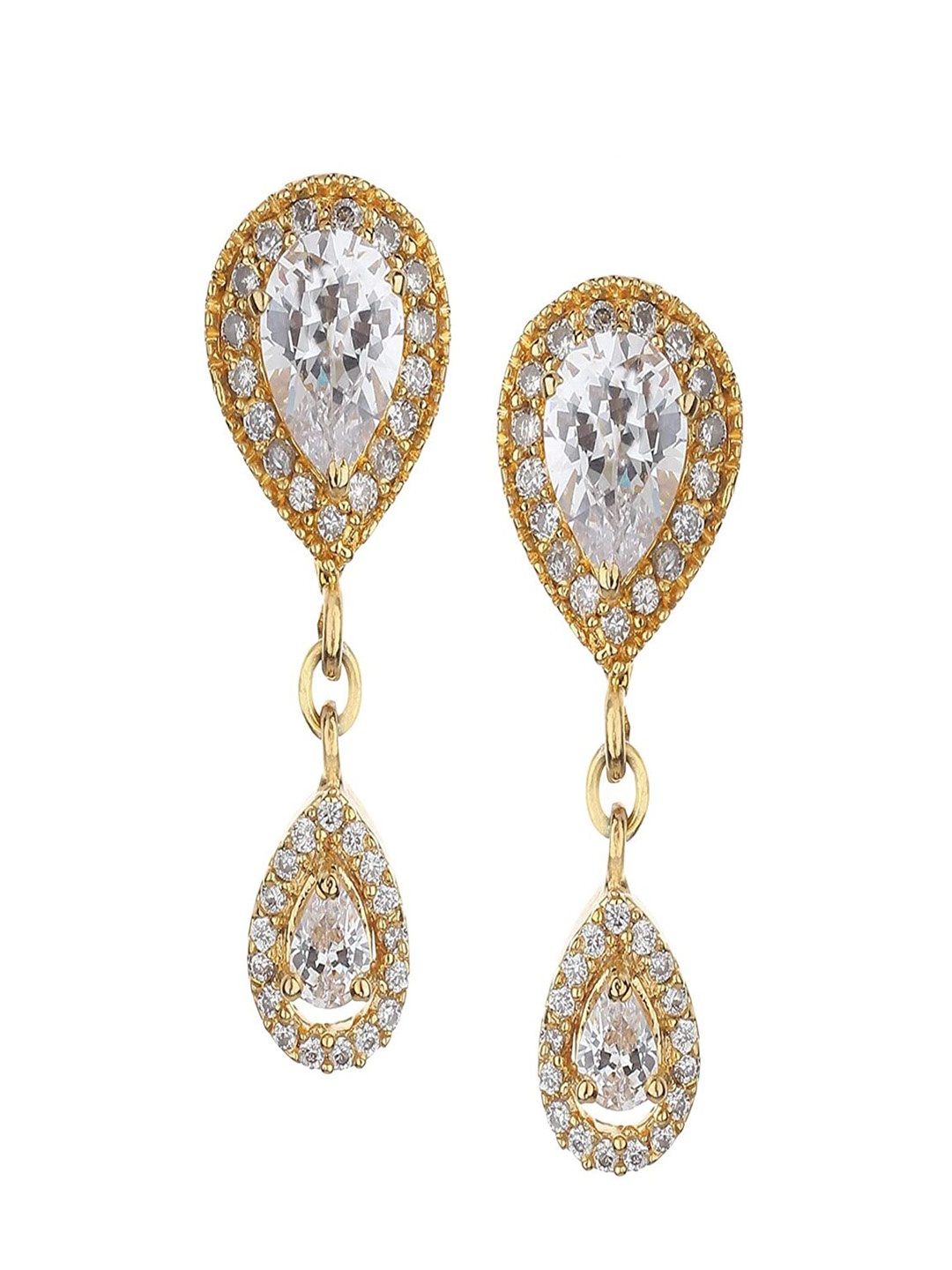 

Runjhun Women Gold-Toned Contemporary Drop Earrings