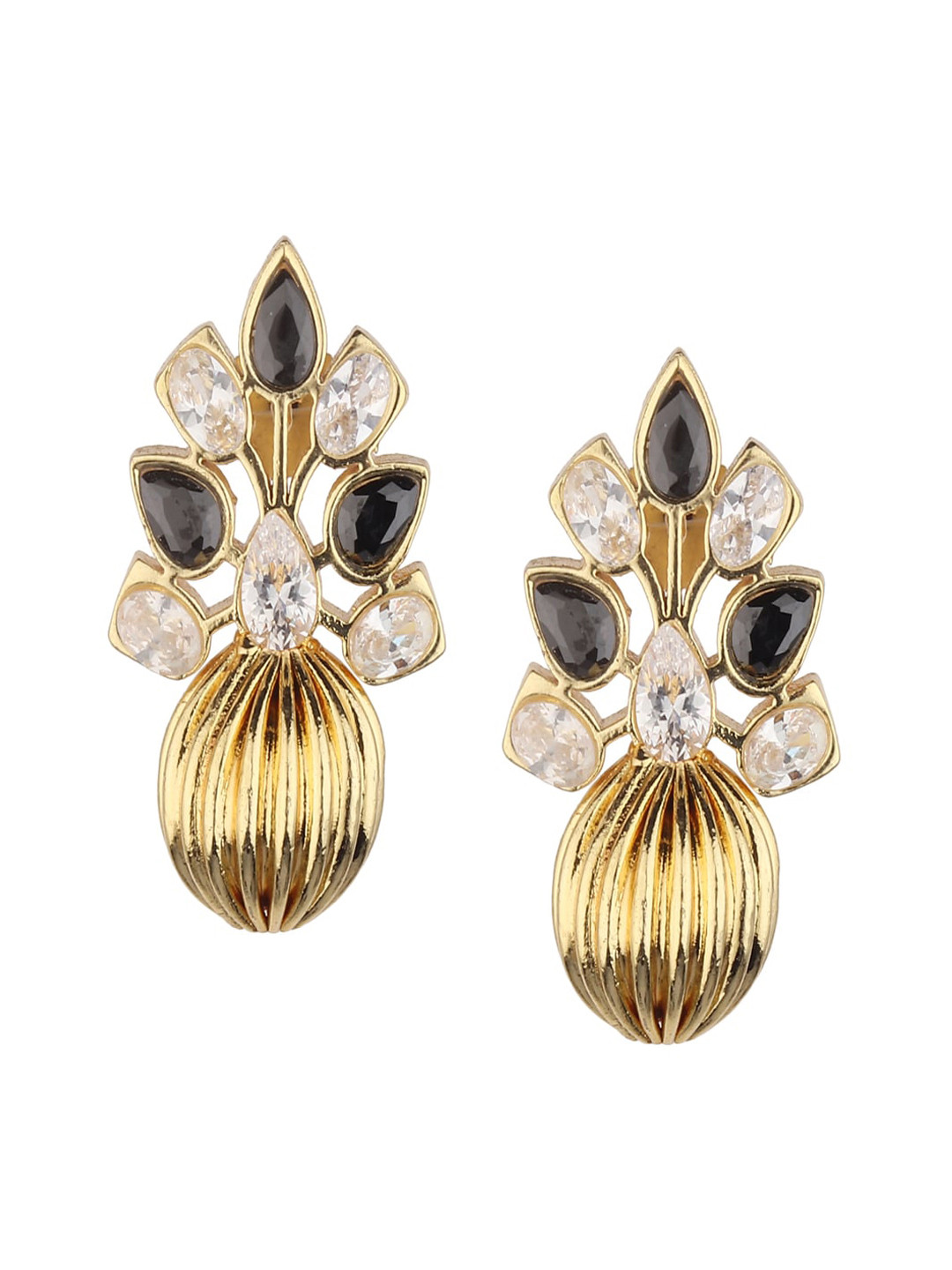 

Runjhun Gold-Toned Contemporary Drop Earrings