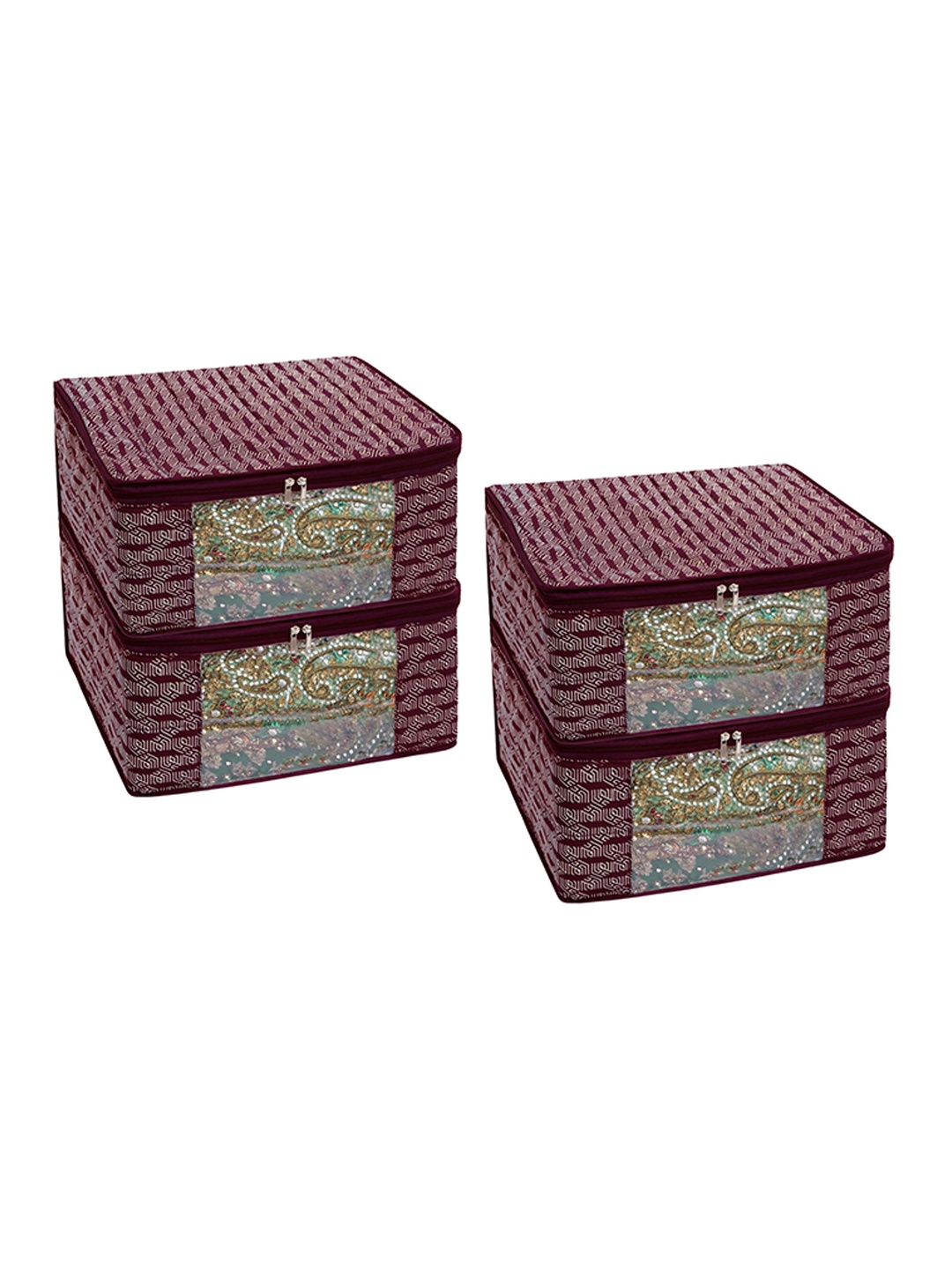

Homestrap Set-4 Saree Cover Quilted, Maroon