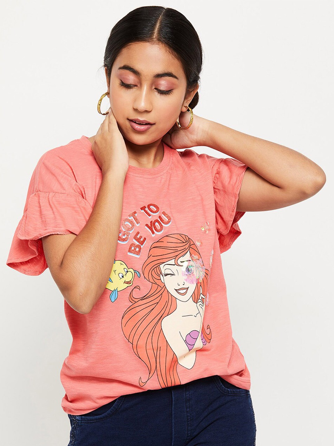 

max Coral Print Top