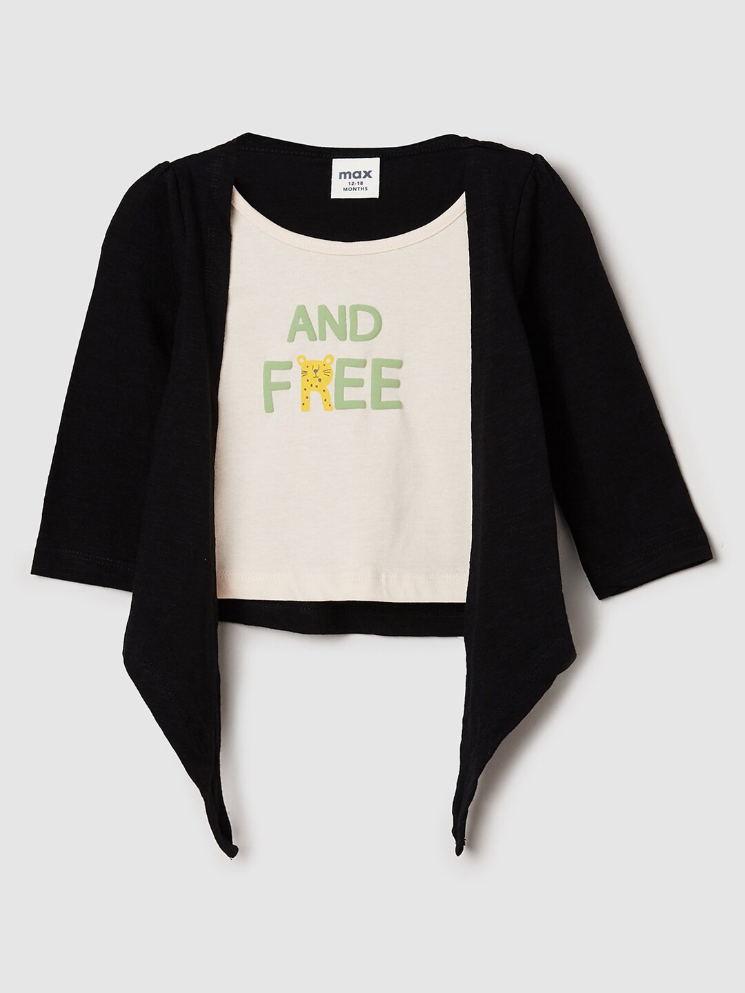 

max Black & Off White Print Top
