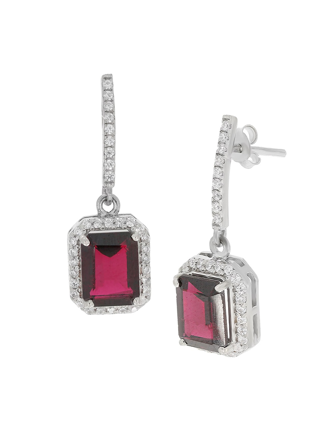 

ANAYRA Violet Geometric Drop Earrings