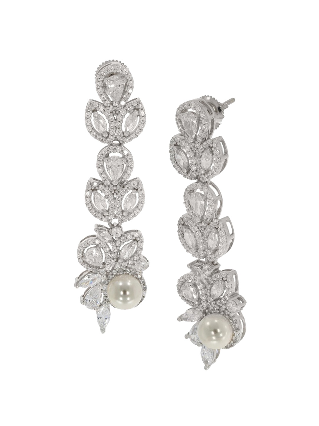 

ANAYRA White Feather Shaped Drop Earrings
