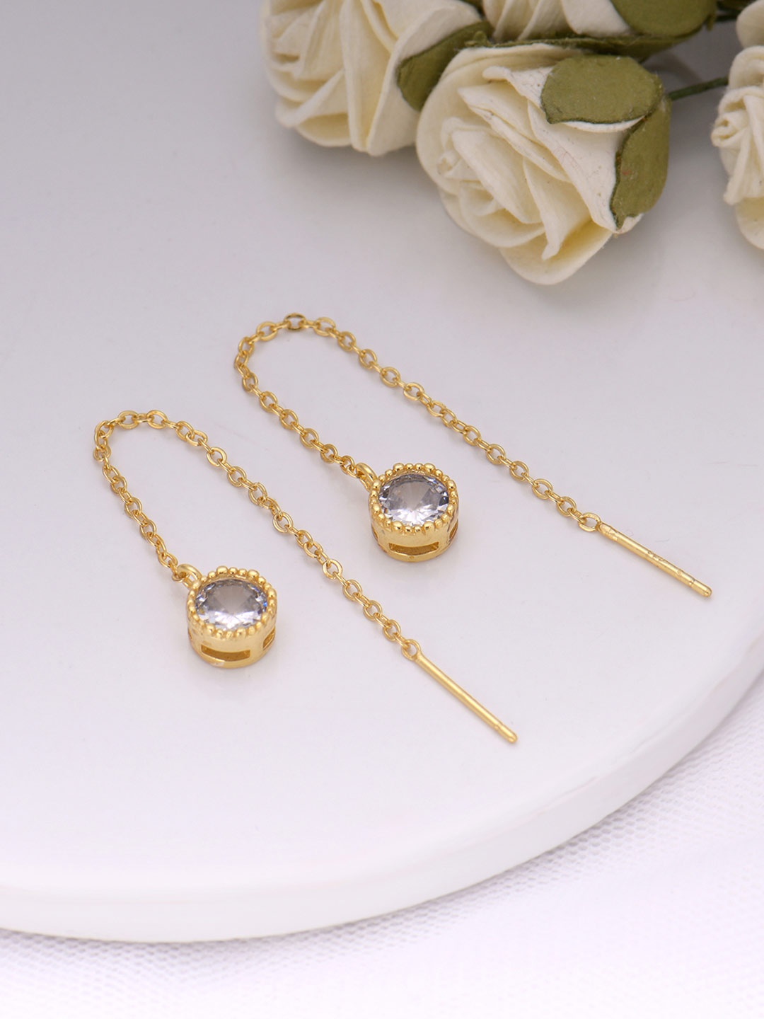 

GIVA Gold-Toned Contemporary Drop Earrings