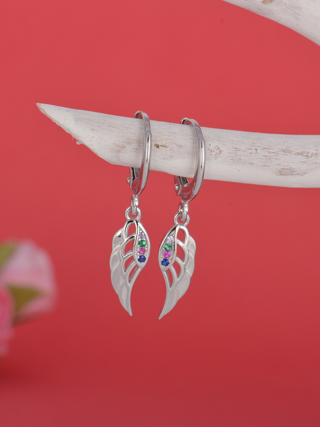 

GIVA Silver-Toned Contemporary Drop Earrings