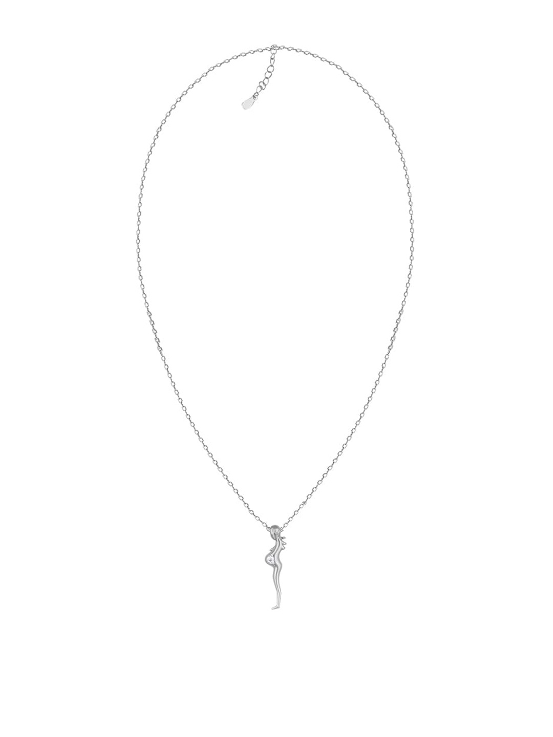 

GIVA 925 Sterling Silver Rhodium-Plated & White CZ-Studded Pendant With Chain