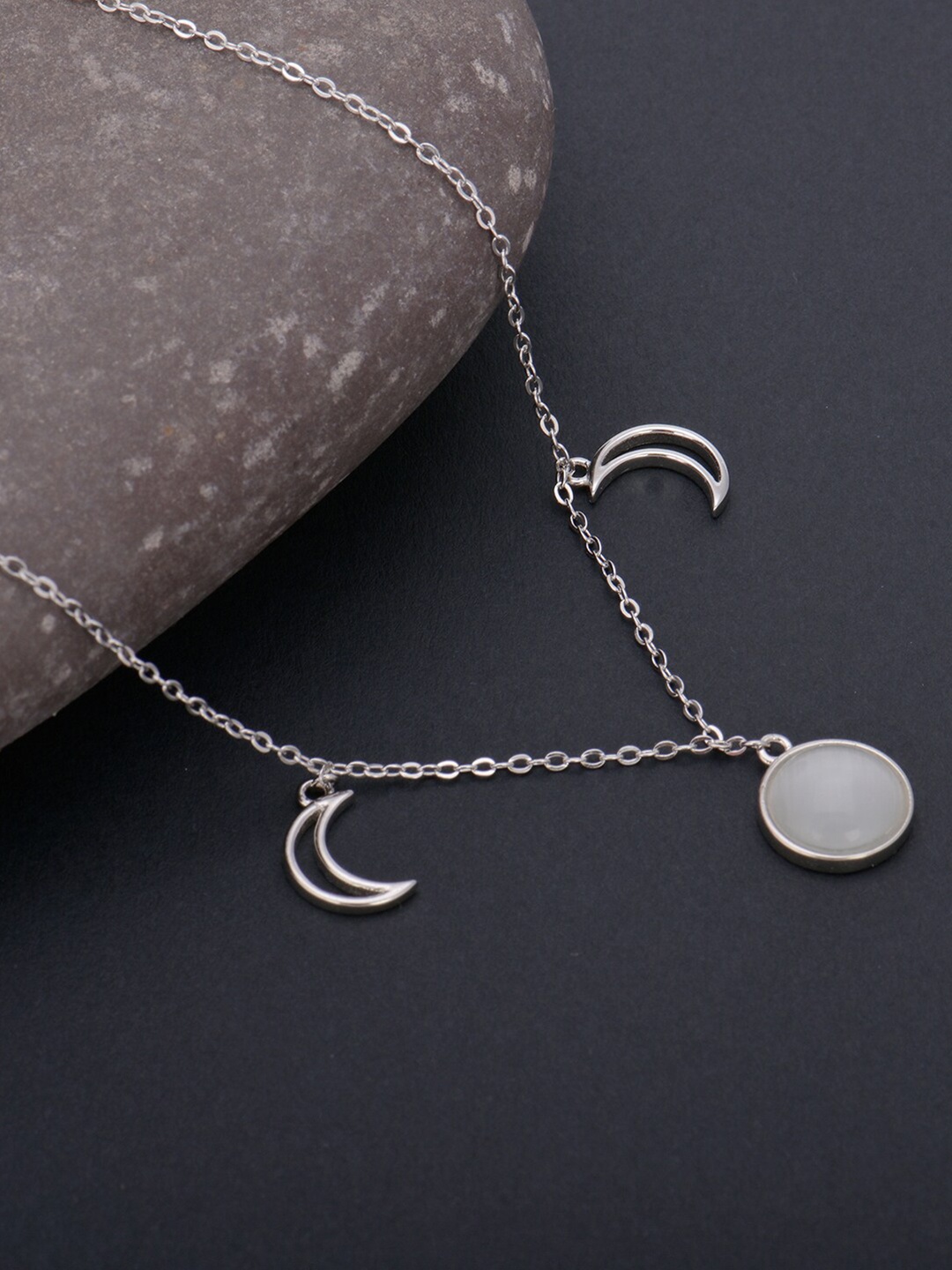 

GIVA Silver-Toned Sterling Silver Rhodium-Plated Necklace