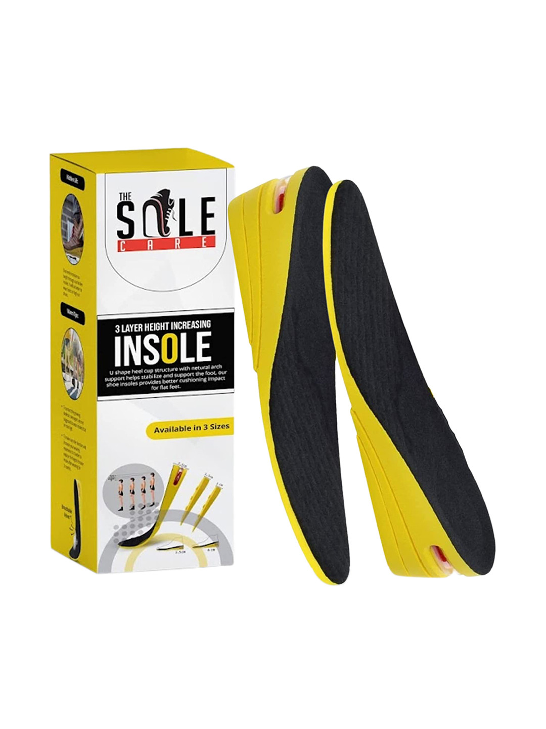 

royalkart Yellow 3 Layer Height Increasing Insole
