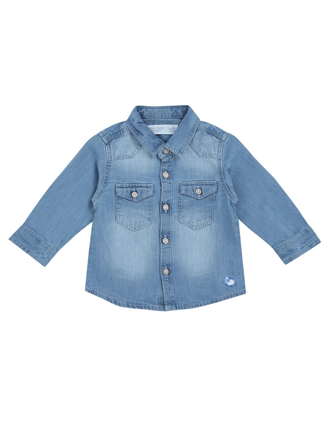 

ZERO THREE Kids Boys Blue Comfort Faded Casual Shirt