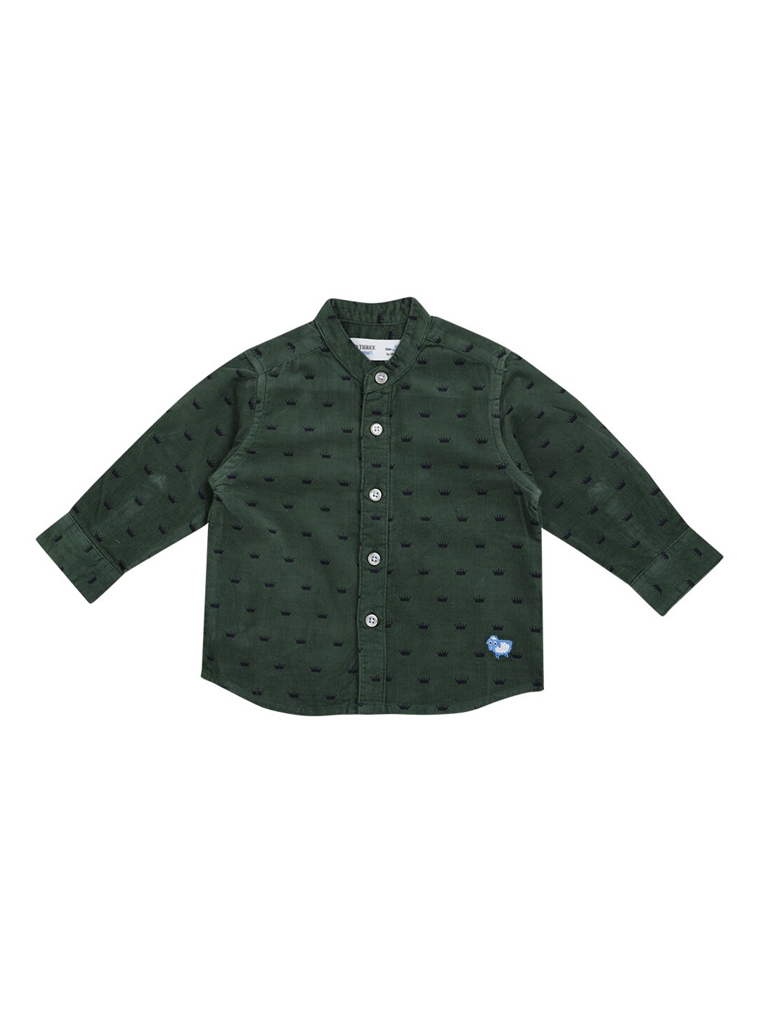 

ZERO THREE Boys Green Comfort Printed Casual Shirt
