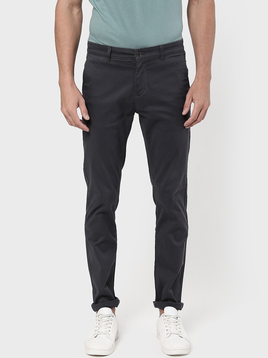 

R&B Men Grey Slim Fit Trousers