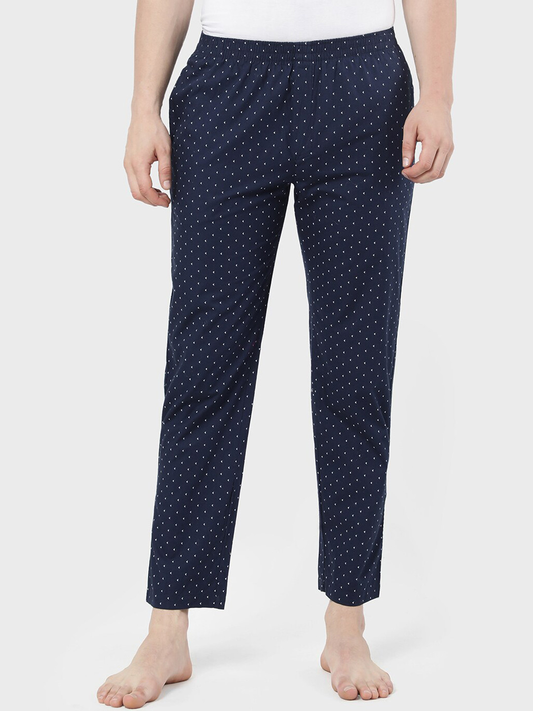

R&B Men's Grey Printed Loose Fit Trousers