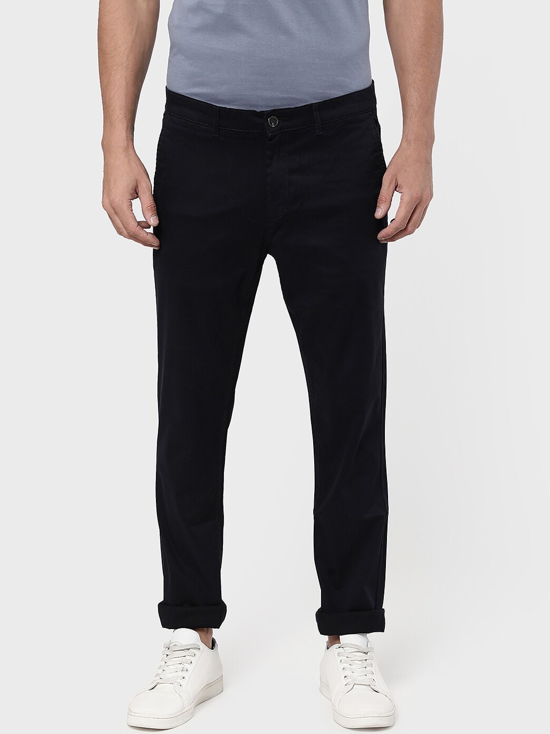 

R&B Men Blue Straight Fit Chinos Trousers